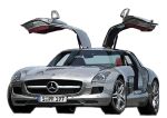  car gullwing_doors license_plate m.m_(chosuke320) mercedes-benz mercedes-benz_sls_amg motor_vehicle no_humans original simple_background sports_car vehicle_focus white_background 