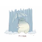  animal_focus bear chai_(drawingchisanne) closed_eyes commentary_request facing_viewer furry holding holding_umbrella no_humans original polar_bear rain shirokuma-san_(drawingchisanne) signature simple_background standing trembling umbrella undersized_animal water white_background 