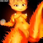  1:1 2023 black_background breasts butt closed_smile disney elemental_(pixar) elemental_creature elemental_humanoid ember_lumen eyebrows eyelashes female fire fire_creature fire_humanoid genitals hi_res humanoid jitonajott looking_at_viewer medium_breasts mouth_closed not_furry nude pixar pseudo_hair pupils pussy seductive simple_background smile smiling_at_viewer solo thick_thighs 