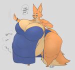  absurd_res anthro anthro_pred big_breasts big_butt bracelet breasts butt canid canine clothing diane_foxington digestion digestion_noises dreamworks dress female female_pred fox hi_res huge_belly huge_breasts huge_thighs jewelry mammal neverknowwhythis onomatopoeia overweight overweight_anthro overweight_female same_size_vore sound_effects talking_to_prey text the_bad_guys thick_calves thick_thighs vore wide_hips 