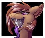  anthro bat bodily_fluids demon_core drooling fangs female grin large_tongue mammal object_in_mouth object_vore preyedupon rias_umbra saliva smile solo story_at_source teeth vore 