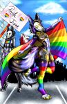  anthro bone canid canine clothing duo freyart girly herm herm/male hi_res intersex intersex/male lgbt_pride male maleherm mammal pose pride_color_clothing pride_color_flag pride_colors skull skull_head street 