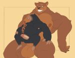  anthro bear brown_body brown_fur duo erection eulipotyphlan fur genitals grin hi_res male male/male mammal mole_(animal) muscular muscular_male one_eye_closed penis sex size_difference slightly_chubby smile unrealrui wink 