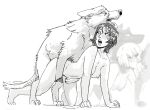  2020 all_fours ambiguous_penetration bestiality breasts canid canine canis duo_focus fellatio female female_on_feral female_penetrated feral feral_penetrating feral_penetrating_human flower flower_crown from_behind_position fur greyscale group hi_res human human_on_feral human_penetrated interspecies male male/female male_on_human male_penetrating male_penetrating_female mammal monochrome mounting nipples oral penetration penile plant sex story_at_source tealtentacles_(artist) wolf 