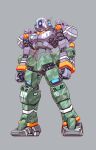  apharmd blue_eyes clenched_hands full_body grey_background highres mecha no_humans noah_noah one-eyed robot science_fiction simple_background solo standing virtual_on 