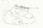  2020 aiming ambiguous_gender anthro belly big_belly bipod bullet_casing canid canine cettus chubby_cheeks eyewear fat_rolls female fox glasses gun headphones holding_gun holding_object holding_weapon huge_belly immobile mammal morbidly_obese morbidly_obese_anthro morbidly_obese_female navel nude obese obese_anthro obese_female outside overweight overweight_anthro overweight_female plant ranged_weapon rifle scope sitting sketch sniper_rifle solo tree weapon 