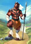  anthro equid equine hi_res hooves horse male mammal melee_weapon muscular muscular_anthro muscular_male nipples pecs polearm satanic_monkey solo spear vein veiny_muscles weapon 