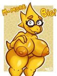  absurd_res alphys anthro arturfox big_breasts big_butt breasts butt deltarune eyewear female glasses hi_res monster solo undertale_(series) 