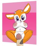  &lt;3 &lt;3_eyes aggretsuko anthro big_breasts breasts deer disembodied_penis duo female foot_fetish foot_play footjob genitals hi_res huge_breasts human lying male male/female mammal nude on_back open_mouth open_smile penis pink_background pussy sanrio sex simple_background smile spread_legs spreading tsunoda_(aggretsuko) vono 