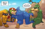  absurd_res anal anthro avian backsack balls beach bird blush bodily_fluids bowser crocodilian donkey_kong_(series) genital_fluids genitals group hi_res king_dedede king_k._rool kirby_(series) koopa male male/male mario_bros nintendo oral penguin precum reptile rimming saliva scalie seaside sex smile smirk streif tagme trio 