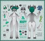  anthro big_ears deer fur green_eyes green_tongue grey_body grey_fur heart_spots hi_res hoofy_(hoofydeer) hoofydeer hooves male mammal markings model_sheet simple_background spots spotted_markings tongue white_body white_fur 