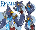  anthro applying_makeup avian blue_body blue_feathers blush braided_hair breath_of_the_wild clothing feathers hair hi_res leather leather_clothing makeup male moonziies multiple_images nintendo personal_grooming revali rito scarf smug solo the_legend_of_zelda thinking wings 