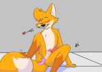  absurd_res anal anal_masturbation anatomically_correct anatomically_correct_anus anatomically_correct_genitalia anatomically_correct_penis anthro anus canid canine chris_(raposanaranja) eyes_closed feral fingering fingering_self fox fur genitals hi_res looking_pleasured male mammal masturbation orange_body orange_fur penis raposanaranja simple_background solo toy 