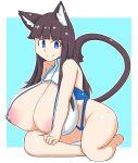  animal_humanoid areola big_breasts big_butt black_hair blue_eyes breasts butt cat_humanoid clothing felid felid_humanoid feline feline_humanoid female hair hi_res huge_breasts humanoid hyper hyper_breasts mammal mammal_humanoid nipples sakanadaze sitting smile solo tail thick_thighs 