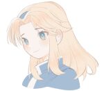  1girl blonde_hair blue_eyes blue_hairband blush closed_mouth hairband highres long_hair maria_robotnik mo0n_friend portrait simple_background smile solo sonic_(series) white_background 