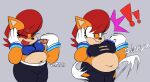  anthro archie_comics belly big_belly bottomwear chipmunk cleavage_cutout clothing cookie eating female food fur ground_squirrel hair mammal orange_body orange_fur overweight overweight_anthro overweight_female red_hair rodent sally_acorn sciurid sega solo sonic_the_hedgehog_(archie) sonic_the_hedgehog_(comics) sonic_the_hedgehog_(series) speedsmygame1 tan_body tan_skin topwear torn_bottomwear torn_clothing torn_topwear wardrobe_malfunction weight_gain 