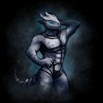  anthro baldur&#039;s_gate_3 blue_eyes dragon dragonborn_(dnd) dungeons_and_dragons hasbro hi_res lizard male male/male muscular muscular_male reptile scales scalie solo tail uselence white_body wizards_of_the_coast 