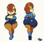  2023 anthro archie_comics big_butt bottomwear breasts brown_hair butt chipmunk cleavage clothed clothing female ground_squirrel hair huge_butt mammal rodent sally_acorn sciurid sega shorts solo sonic_the_hedgehog_(archie) sonic_the_hedgehog_(comics) sonic_the_hedgehog_(series) tansau thick_thighs 