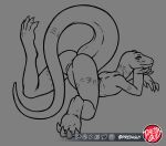  anthro arched_back ass_up blush butt crawling crusch_lulu cute_fangs digitigrade feet female flat_chested genitals lizard long_tail looking_at_viewer markings membrane_(anatomy) nude overlord_(series) predaguy presenting pussy reptile scalie smile solo tail tail_dimple thick_tail toes tribal tribal_markings webbed_feet 