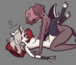  anthro breasts canid canid_demon demon duo esme_(helluva_boss) female female/female female_on_top hellhound helluva_boss loona_(helluva_boss) mammal nipple_piercing nipples ns4w_negative on_top paws piercing pillow 
