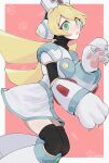  1girl android animal_hands blonde_hair cat_girl cat_paws cinnamon_(mega_man) commentary green_eyes hat highres ktmckpp long_hair mega_man_(series) mega_man_x:_command_mission mega_man_x_(series) nurse nurse_cap solo symbol-only_commentary 