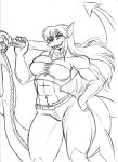  2023 abs absurd_res anchor anthro biceps big_breasts black_and_white bottomwear breasts chochi cleavage clothed clothing female fish graphite_(artwork) hair hand_on_hip hi_res long_hair marine midriff monochrome muscular muscular_female pants pencil_(artwork) shark sharp_teeth sketch smile solo teeth thick_thighs tight_bottomwear tight_clothing tight_pants topwear traditional_media_(artwork) tube_top wide_hips 