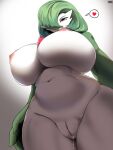  &lt;3 2023 absurd_res big_breasts bodily_fluids breasts female gardevoir generation_3_pokemon genital_fluids genitals green_hair hair hi_res huge_breasts humanoid looking_at_viewer navel nintendo nipples nude pokemon pokemon_(species) pussy pussy_juice solo taphris white_body 