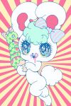  &lt;3 &lt;3_eyes ambiguous_gender anthro big_eyes chibi duo ear_bow feral fluffy fluffy_tail food food_creature food_on_face fur glistening glistening_eyes green_hair hair handpaw hindpaw ice_cream_creature imminent_vore kemono lagomorph leporid mammal multicolored_eyes nude pattern_background paws pink_tongue rabbit rabbit_ears reptile scalie scut_tail short_tail simple_background snake tail tongue tongue_out white_body white_fur yurie_sekiya 