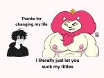  abs anthro beauty_mark blush cartoon_network clothing crown doomer_(meme) duo english_text felid headgear hi_res hoodie human humor king king_snugglemagne_xxv lion male male/male mammal mao_mao:_heroes_of_pure_heart meme muscular muscular_anthro muscular_male nipples noinipi pantherine pecs royalty shirtless text topwear wojak 
