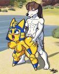  2023 abs ahegao ambiguous_penetration animal_crossing ankha_(animal_crossing) anthro areola bent_over big_breasts big_butt blue_eyes blue_hair blush bouncing_breasts breasts brown_hair butt butt_grab canid canine canis canon_x_oc doggystyle domestic_cat domestic_dog duo felid feline felis female female_penetrated from_behind_position grey_eyes hair half-closed_eyes hand_on_butt hi_res huge_thighs looking_pleasured male male/female male_penetrating male_penetrating_female mammal muscular muscular_anthro muscular_male narrowed_eyes nintendo nipples nude open_mouth pecs penetration sex signature tansau thick_thighs tongue tongue_out white_body yellow_areola yellow_body yellow_nipples 