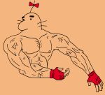  anonymous_artist anthro clothing fingerless_gloves gloves half-length_portrait handwear humor male monochrome mr._saturn muscular muscular_male nipples portrait red_clothing red_gloves red_handwear simple_background solo tan_background vein veiny_arms veiny_muscles 