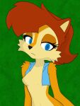  absurd_res anthro archie_comics blue_eyes chipmunk clothing denim denim_clothing denim_jacket female fur ground_squirrel hair hi_res hikaridraws mammal orange_hair rodent sally_acorn sciurid sega solo sonic_the_hedgehog_(archie) sonic_the_hedgehog_(comics) sonic_the_hedgehog_(series) tan_body tan_fur unimpressed 