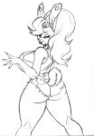  2023 absurd_res anthro big_breasts big_butt black_and_white bottomwear breasts butt chochi choker clothed clothing curvy_figure cutoffs denim denim_clothing ear_piercing ear_ring female fingernails graphite_(artwork) hi_res hourglass_figure huge_breasts jewelry lagomorph leporid lipstick long_fingernails looking_back makeup mammal monochrome nails necklace pencil_(artwork) piercing rabbit rear_view ring_piercing shirt shorts side_boob sketch skimpy solo tank_top thick_thighs topwear traditional_media_(artwork) wide_hips 