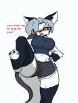  anthro big_breasts blush breasts clothing female helluva_boss hi_res legwear loona loona_(helluva_boss) pace-maker small_waist solo thick_thighs thigh_highs wide_hips 