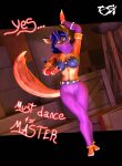  3d_(artwork) absurd_res anthro black_bars blue_hair brainwashing breasts canid canine canis carmelita_fox clothed clothing dancing digital_media_(artwork) ear_piercing female fox fur hair hi_res hypnosis mammal mind_control piercing psikokinetic sly_cooper_(series) smile solo sony_corporation sony_interactive_entertainment source_filmmaker sucker_punch_productions text warfare_machine 