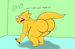  alphys anthro bent_over big_breasts big_butt breasts butt dinosaur eyewear eyewear_only female glasses glasses_only looking_at_viewer nervous nervous_smile nervous_sweat nude pen reptile scalie solo surprise thick_thighs undertale_(series) wetwaffls 