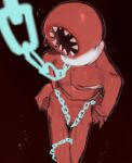  ambiguous_gender bodily_fluids chain chained collar doors_(roblox) drooling entity featureless_crotch figure_(doors) hi_res kogito leash leash_and_collar monster nude open_mouth roblox saliva sharp_teeth skinny solo teeth 