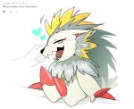  &lt;3 anthro bandai_namco blush claws digimon duo fur herissmon hi_res human male mammal petting quills sitting spikes sse_aee white_body white_fur 