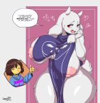  &lt;3 2023 absurd_res ambiguous_gender anthro areola big_breasts blood bodily_fluids boss_monster bovid breasts brown_hair caprine clothed clothing dialogue duo english_text eyes_closed female female_focus frisk_(undertale) gesture hair hi_res horn huge_breasts human joaoppereiraus long_ears mammal mature_anthro mature_female nipples nosebleed red_eyes short_hair signature simple_background solo_focus speech_bubble text thick_thighs thumbs_up toriel undertale undertale_(series) 