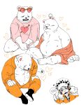  &lt;3 2023 anthro asian_clothing bear belly bepo black_nose blush bodily_fluids clothing duo east_asian_clothing fundoshi hat headgear headwear hi_res human japanese_clothing male mammal minkmen_(one_piece) nekokat42 one_piece overweight overweight_male polar_bear shirt sitting sweat tongue tongue_out topwear trafalgar_law underwear ursine 