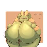  anthro big_breasts breasts female fur generation_3_pokemon generation_4_pokemon green_body gulpin hi_res huge_breasts hybrid hybrid_pokemon lightmizano lopunny nintendo pokemon pokemon_(species) simple_background slightly_chubby solo thick_thighs yellow_body yellow_eyes yellow_fur 