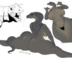  2023 anthro areola areola_slip bedroom_eyes big_butt bikini black_betty_(meme) blue_eyes breasts butt clothed clothing dialogue forked_tongue grey_body grey_scales hi_res komodo_dragon lizard long_tongue looking_at_viewer monitor_lizard narrowed_eyes navel non-mammal_breasts open_mouth rear_view reptile scales scalie seductive simple_background sitting sketch skimpy skimpy_bikini skwmt4 sling_bikini smile smiling_at_viewer solo spread_legs spreading swimwear tongue tongue_out white_background 