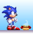  animated anthro clothing eating fatal food gore handwear male organs sega simple_background solo sonic_the_hedgehog sonic_the_hedgehog_(series) stomach zanudus 
