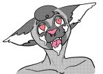  &lt;3 &lt;3_eyes 2019 anthro bodily_fluids bust_portrait catsby_(catsbym) collarbone cum cum_on_face cum_on_tongue digital_drawing_(artwork) digital_media_(artwork) domestic_cat ear_piercing ear_ring eyebrows facial_piercing fangs felid feline felis flat_colors fur genital_fluids grey_body grey_fur head_tuft hi_res looking_pleasured male mammal nose_piercing piercing pink_nose pink_tongue portrait red_eyes ring_piercing screentone sneplord solo teeth tongue tongue_out tuft white_inner_ear 