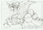  absurd_res clothed clothing equid equine eyebrow_through_hair eyebrows eyelashes female feral friendship_is_magic hair hasbro hi_res hooves horn longinius looking_at_viewer mammal monochrome my_little_pony princess_celestia_(mlp) quadruped solo tail traditional_media_(artwork) translucent translucent_hair unicorn_horn winged_unicorn wings 