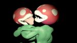  big_mouth_(anatomy) breasts caught_by_surprise el_water elemental_creature female female/female flora_fauna holding_breast kissing long_tongue looking_at_viewer mario_bros nintendo piranha_plant plant tongue 