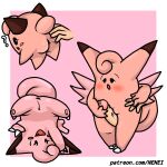  1boy 3girls ass clefable closed_mouth colored_skin evolutionary_line furry highres looking_at_viewer multicolored_skin multiple_girls nenei non-web_source nude open_mouth penis pokemon pokemon_(creature) pokemon_(game) pokephilia sex smile vaginal 