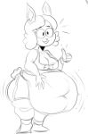  2017 4_fingers anthro belly big_belly biped bottomwear breasts buckteeth carol_(kaboodles) clothed clothing cotton_tail digital_drawing_(artwork) digital_media_(artwork) english_text female fingers front_view full-length_portrait fur gym_bottomwear gym_clothing gym_shorts hair kaboodles lagomorph leporid looking_at_viewer mammal monochrome navel obese obese_anthro obese_female overweight overweight_anthro overweight_female portrait rabbit shirt shorts simple_background sketch smile solo sportswear standing tail tank_top teeth text text_on_clothing text_on_shirt text_on_tank_top text_on_topwear thick_thighs topwear white_background 