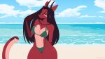  animated anthro beach breasts clothing dragon female igazella kobold sea seaside solo swimwear tail water wyvernlicker 