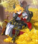  dragon dragon_horns dragon_tail fire_dragon_girgas gold guardian_tales horns statue suikabo sword tail treasure_chest weapon 